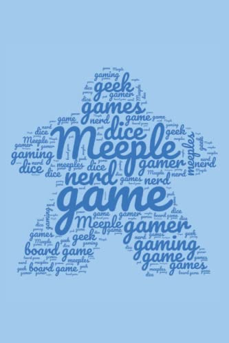 Blue Meeple Board Game Geek Word Art College Ruled Notebook: 6"x9" Notepad for Geeks and Gamers