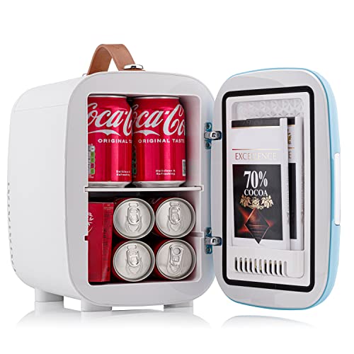 Subcold Pro4 Luxury Mini Fridge Cooler 4 Litre / 6 Cans Ac & Exclusive Usb Eco Power Option | Portable Small Refrigerator For The Office, Bedroom, Car, Travel, Skincare & Cosmetic (Blue) #TOP2
