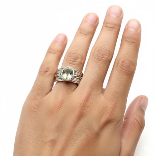 Image of 55Carat Choose Your Color Genuine Gemstone Sterling Silver Ring Band Vintage Handmade Jewelry Sizes 5-12