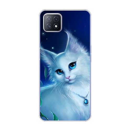 KARTXITAI Case Compatible with A72 5G/A53 5G/A73 5G,Shockproof Slim Thin Silicone Protective Anti-Fingerprint Anti-Scratch Anti-Fall Phone Cover - cat, Kitty, Pussy