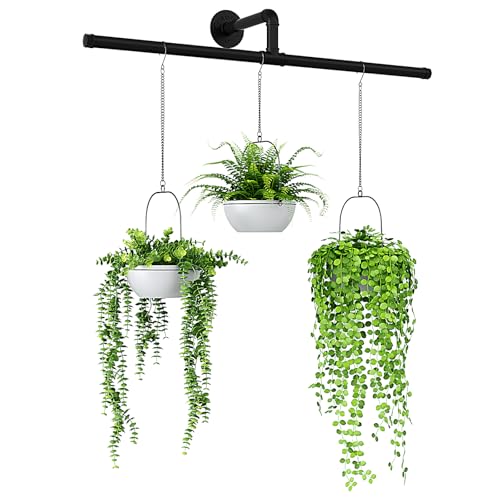 Bamworld Hanging Planters for Indoor Plants Plant Hanger Indoor Hanging Plant Holder Window Plant Shelves Metal Rod(Pot&Plant Not Included) 35.8in