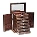 Produktbild LIYANSBH Armbanduhren Schmuck Armbandkollektionen, Große Schmuckschatulle Schmuck Organizer Eingebauter Kosmetikspiegel 7 Schichten mit 6 Schubladen Spiegel for Ohrringe Armbänder Ringe