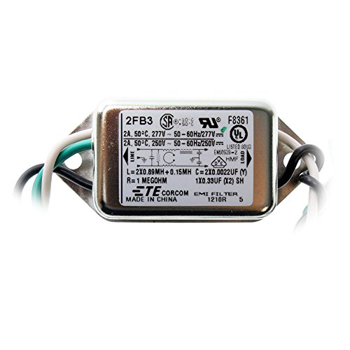 Corcom TE Connectivity 2FB3 Power Line Filter, 2-Amp, 277-Volt, 50/60Hz