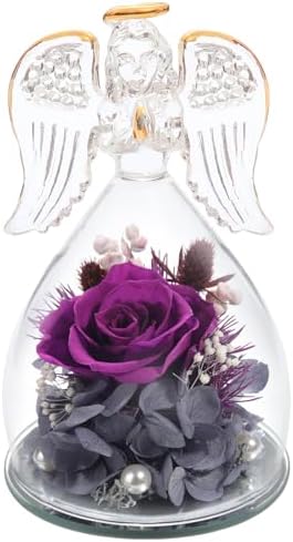 UBHKjghjg Preserved Rose for Women Angel Rose Figurines Angel Gifts for Her Birthday Gifts for Women Unique Gifts Valentine Anniversary Mothers Day Birthday Thanksgiving Gift