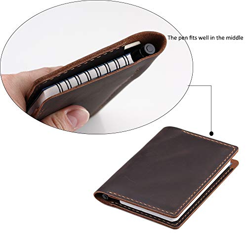 Couverture en cuir pour protéger un bloc-notes de 7,6 x 12,7 cm - 2