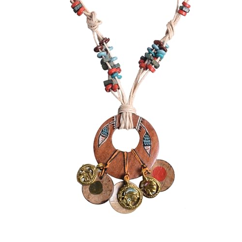 Image of AAKRITI ART CREATIONS Boho & Tribal Handcrafted Ethnic Necklace Collection | Multicolour Pendants, Mandala, Lotus & Dreamcatcher Designs | Artisan Lariat, Collar & Statement Jewelry for Women