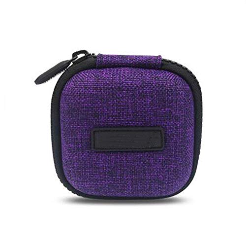 Eva Hard Carrying Pouch Electronic Storage Box Headphone Case Portable Travel Earphone Case Pouch For Airpods Headset Charge Cable Usb Key Earbuds Carrying Case Impact Resistant-Purple #TOP14