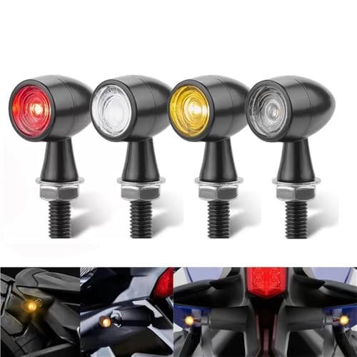 Freno luces trasero intermitentes metálicos para motocicleta luz ámbar de giro 2