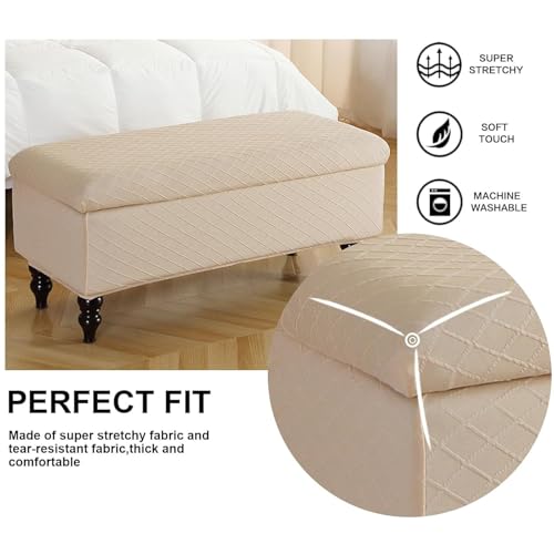 Housse de pouf de rangement pliable pour protéger votre banc - 5