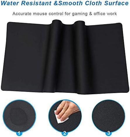 YEBMoo Extended Gaming Mouse Pad Extra Large 600x300x3 mm Water Resistant Mice Mat with Non-Slip Base for PC Computer Laptop (60x30 Black001)