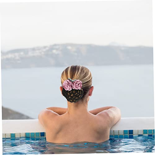 Ipetboom cobertura de rede de cabelo de flores presilha de rede snood agulha de crochê presilhas de