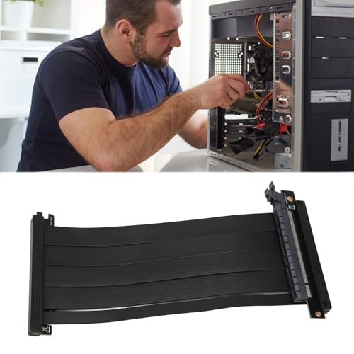 Aramox PCIE4.0 Riser Cable, High Speed Vertical Mount Graphics Card Extension Cable Reverse, 200mm Flexible Foldable Design for RTX 30 Series and RX 6000 Series GPUs - Image 2