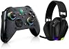 Paquete QRD: Control inalámbrico QRD FERROX M5 y auriculares gaming inalámbricos A55 para PS5, PS4 Xbox-Negro 1