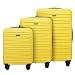WITTCHEN Skyspeed Line Reisekoffer 3er Koffer-Set Rollkoffer Trolley Handgepäck Reisekofferset Hartschalenkoffer ABS Kombinationsschloss Teleskopgriff 4 Rollen Gelb Lufthansa/Eurowings/Ryanair...