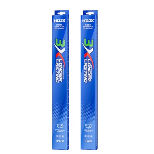 HOJX Quiet Front Windshield Wiper Blades 24 inch and 18 inch Set of 2, OEM Quality All-Season Windshield Wipers,U&J-Hook for My Car/Automotive Replacement, Easy to Install OEM Replacement Parts