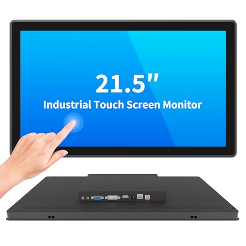 Image of 21.5 Inch Industrial Touch Screen Monitor, 10 Points Touch, Ratio 16:9 Capacitive PCAP Display, 1920 x 1080R, Active Matrix TFT LCD, LED Backlight, VGA, DVI, HD-MI Ports