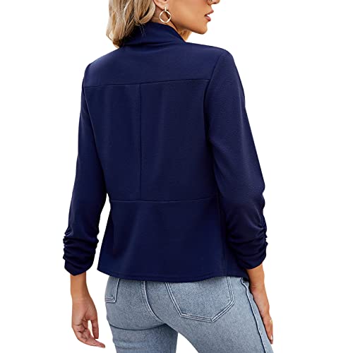 Menxx-Largepogt Blazer Cardigans For Women Stretchy Blazers Interview Outfits (Xl, Navy Blue)'' } #TOP5