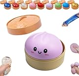 PandaXun Dumpling Squishies Toys, Giant Glitter Dumpling, Jumbo Steamed Bun Sensory Stress Relief Ball, Novelty Desk Soft Squeeze Decompression Gift for Adults