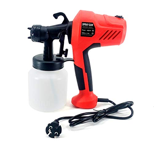 NICCOO Pistola aerográfica eléctrica, 220 V, 800 ml, con botón de control de flujo ajustable, 500 cc/min, pistola de pulverización automática de alta presión para barnizar, tartas, látex Cover