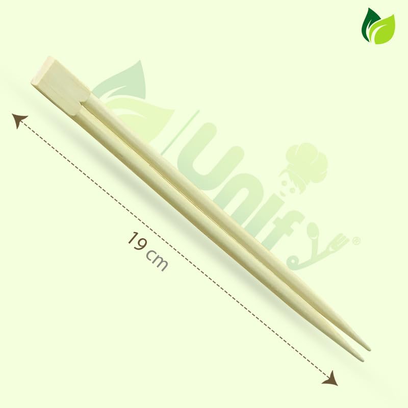 UNIFY EcoHomes 8 inch, 50 Pairs Natural Bamboo Chopsticks for Sushi, Noodles, Fried Rice, Asian Dishes | 19 cm Long | Eco-Friendly, Biodegradable | Disposable Utensils 2