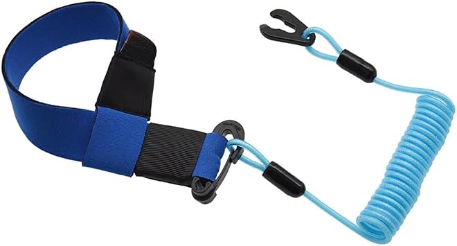 Boat Kill Switch Lanyard for Jet Ski | Nylon Coiled Engine Safety Tether with Neoprene Wrist Strap and Carabiner | Fit for Outboard Motors and PWC
