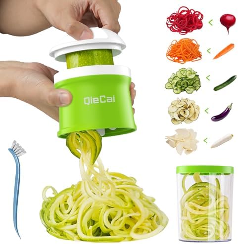 Spiralschneider Gemüse mit Behälter- 4 in 1 zucchini spiralschnei...
