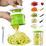 Spiralschneider Gem&uuml;se mit Beh&auml;lter- 4 in 1 zucchini spiralschneider Gem&uuml;seschneider Spaghetti Gem&uuml;sehobel f&uuml;r Gem&uuml;sespaghetti,Zucchini,M&ouml;hren,Zwiebeln,Karotten, Kartoffeln