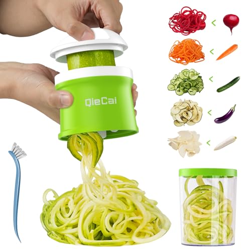 Spiralschneider Gemüse mit Behälter- 4 in 1 zucchini spiralschneider