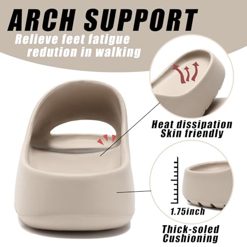 Image of Cloud Slides for Women,EVA Soft House Slippers Unisex,Open Toe Thick Sole Shower Shoes,Mens Slides Indoor & Outdoor