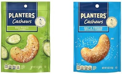 Cashews Dill Pickle + Salt & Vinegar - Trail Mix Snack Packs - Snacks with Dill Pickle + Salt & Vinegar, Snack Pack, Party Trail Mix, 10 Oz Bag (5 oz per flavor)