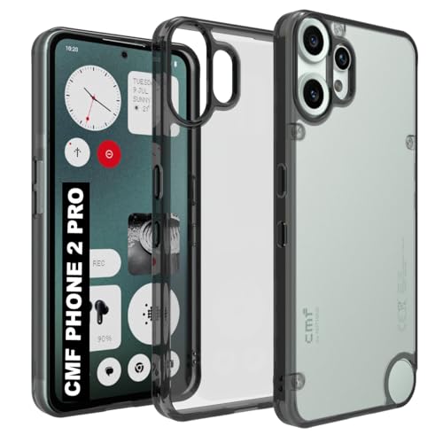 Image of RIGGEAR Shockproof Clear Hybrid Armor Back Cover Case for CMF by Nothing Phone 2 Pro /CMF Phone 2 Pro 5G (Clear-Black Bumper and Transparent PC)