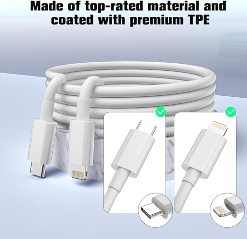 Image of Mizi 25W USB C to Lightning Fast Charging Cable 3.3FT, Power Delivery 480Mbps Data Sync Cable Cord Compatible wth iPhone 14 13 12 11 Pro Max X XS XR 8 7 6s Plus SE - White