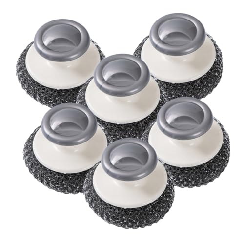 MUCKLILY Ergonomic Design Dish Brush Kitchen Scrubber for Dishes Silver Scrubber for Heavy Cleaning