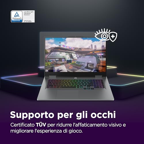 LOQ Gaming Notebook 17.3" FHD (1920x1080) 165Hz, Intel Core i7-13700HX, RAM 16GB, 1TB SSD, NVIDIA GeForce RTX 5060 8GB GDDR7, Windows 11, Tastiera Retroilluminata - Luna Grey - Notebook - Immagine 2