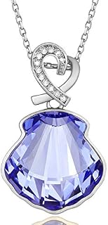 Adornado con Colgantes de Diamantes de imitación austriacos de Cristal, Collares para Mujeres, joyería de Color Azul, púrpura y Blanco