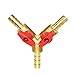 Joyway 3/8" ID Hose Barb, Y shaped Type 3 way Union Intersection/Split Brass Shut off Ball Valve Fitting