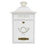 Heibi Briefkasten MERENO im Landhausstil, weiß-gold