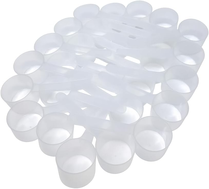 2 Tablespoon (1 Oz. | 6 Teaspoon | 29.6 mL) Long Handle Plastic Measuring Spoon for Coffee, Protein Powder, Spices, Grains, Dry Goods – Food-Grade BPA-Free (Pack of 100)