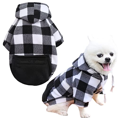 Aeitpet Manteau Chien Sweat a Capuche pour Chien avec Casquette et Poche, Manteaux d'hiver pour Chiens, Habit Vetement Chaud pour Chien Petite Moyen Taille