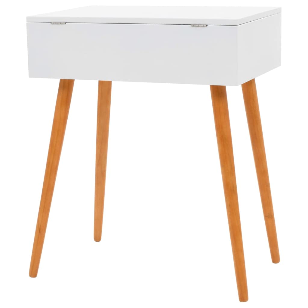 Tocador con espejo MDF 60 x 40 x 75 cm, mesa cosmética con espacio de almacenamiento y compartimento, tocador para dormitorio, vestidor y habitación de niñas, ahorra espacio y versátil