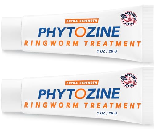 PHYTOZINE - Extra Strength Antifungal Ringworm Treatment Cream for Humans - Powerful Antifungal - Effective Adults & Kids Athlete's Foot Treatment with Tolnaftate & Natural Oils (2 Tubes, 1 oz Each)