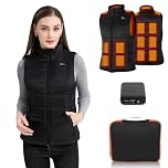 BIAL Heated Gilet Womens, Heated Vest Women with 7.4V Fast Charging 16000mAh Battery Pack, Heated clothes Lightweight Body Warmer Heated Jacket Electric Heated Waistcoat for Ladies Women
