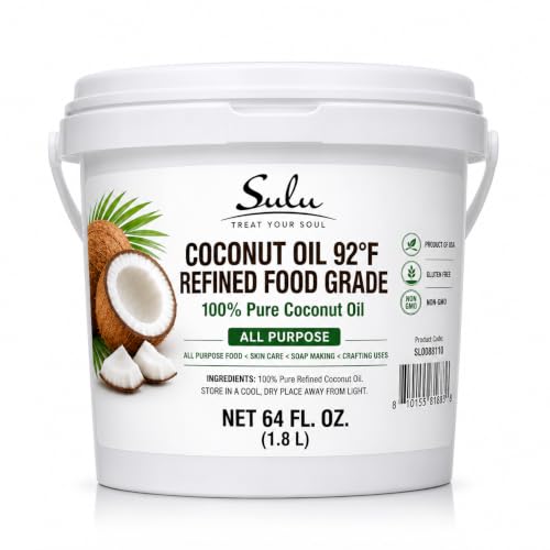 100% Pure Refined Coconut Oil 92 Melting Point - 4 lbs