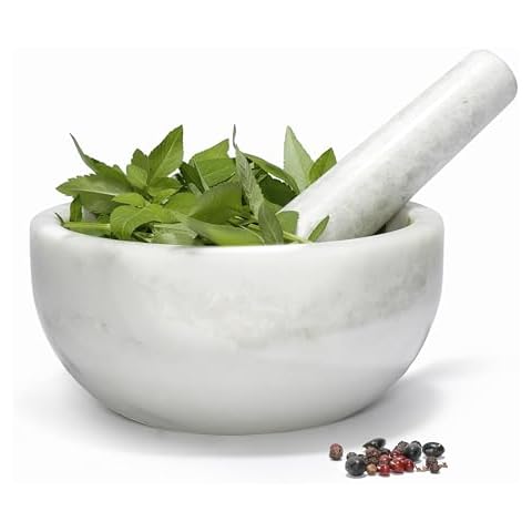 Koville African Natural Marble Mortar and Pestle Set, 7.1" Big Grinder Bowl for Guacamole, Salsa, Pill Crusher, Spice, Herb, Garlic, Nut, Heavy Duty Grinder for Kitchen(Namib Fantasy) Cover