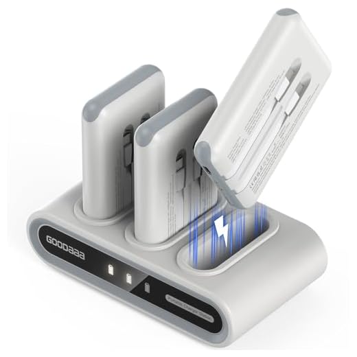 GOODaaa Portable Charger, 3-Pack 10000mAh Slim Power Bank Built in Cables, 3 Outputs 1 Inputs for All Mobile Devices, Charging Station Set Includes 180 DlY Stickers, for Home,Office,Restaurants,Travel