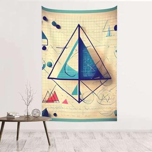 Tapisserie murale mathématique pour décorer un mur sans faire de trou