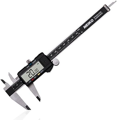 NEIKO 01407A Electronic Digital Caliper | 0-6 Inches | Stainless Steel Construction with Large LCD Screen | Quick Change Button for Inch/Fraction/Millimeter Conversions