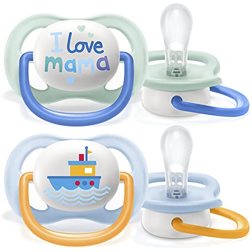PHILIPS Avent SCF080/01, Confezione da 2 Succhietti Ultra Air, 0-6 Mesi, Capezzolo Morbido