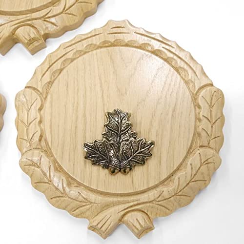 GTK 3 placas de cuña talladas de roble claro AF 14 cm con 3 hojas de roble, cubierta para cuñas, tabla de especias, placa para trofeos