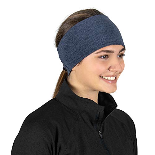 TrailHeads Women's Reflective Running Headband, Heather Navy, One Size